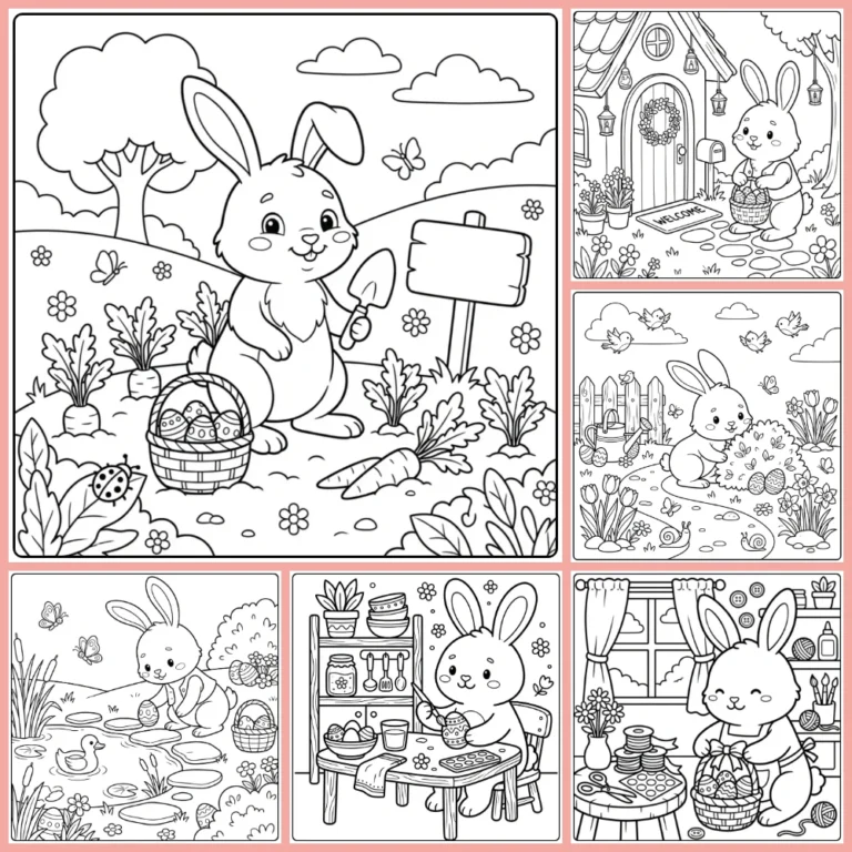 Easter Bunny coloring page collection cover