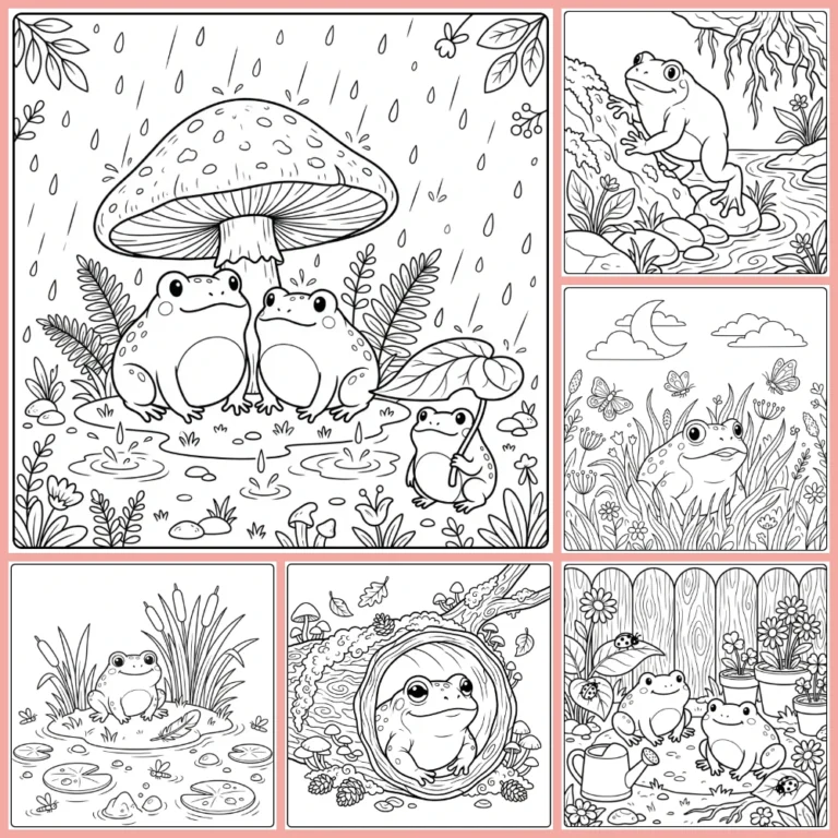 Toad coloring page collection cover