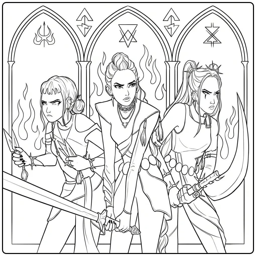 The Best KPop Demon Hunters coloring page