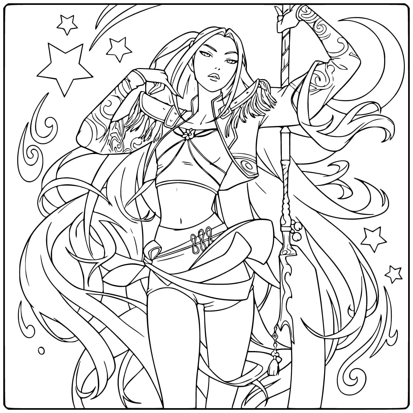 The Tough KPop Demon Hunters Mira coloring page