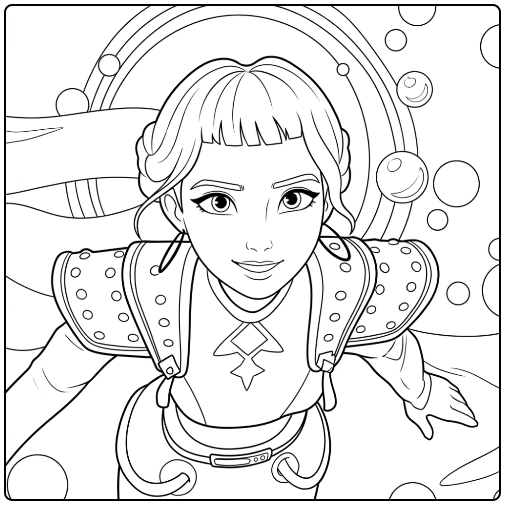 Download the KPop Demon Hunters Zoey Now coloring page