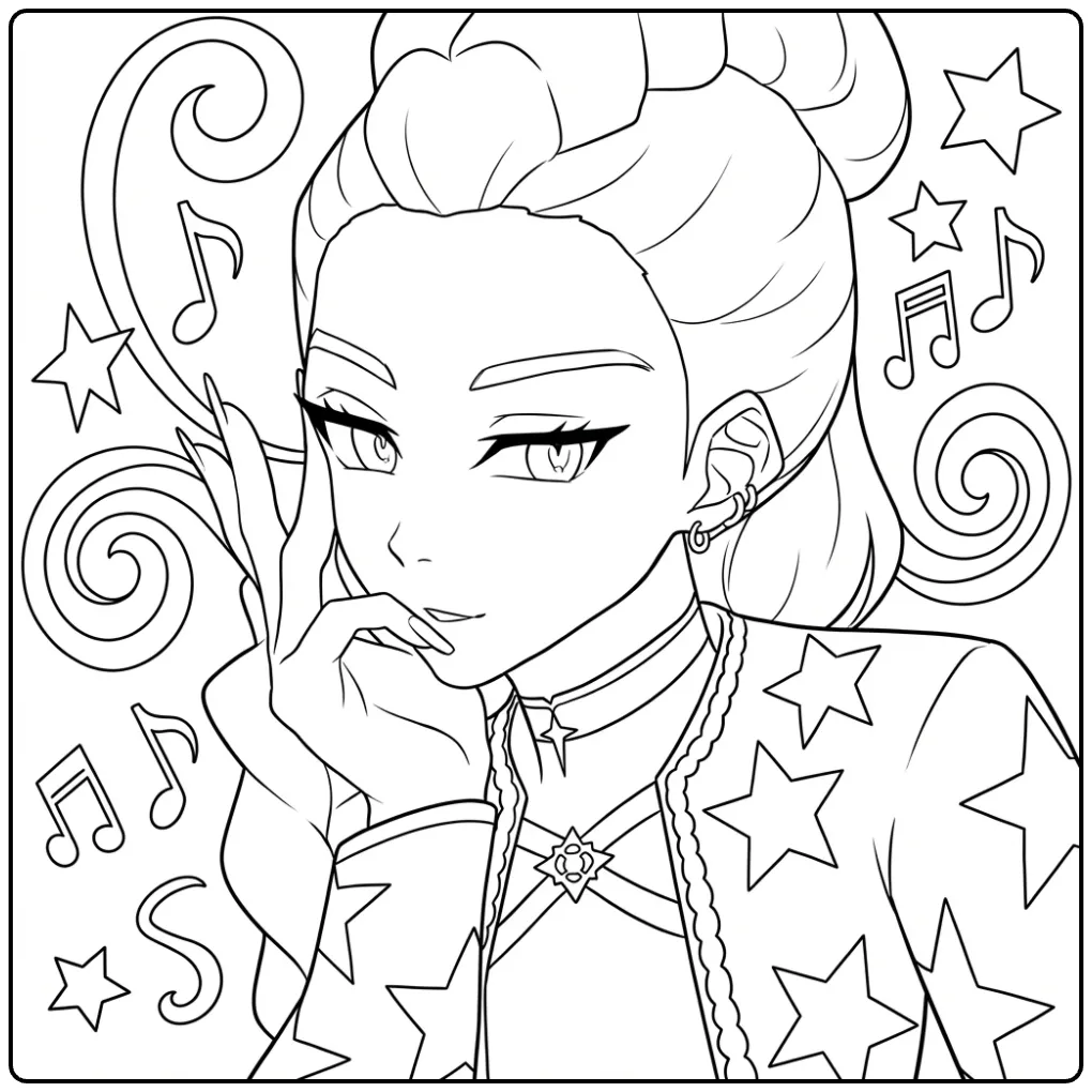 Download This KPop Demon Hunters Rumi coloring page