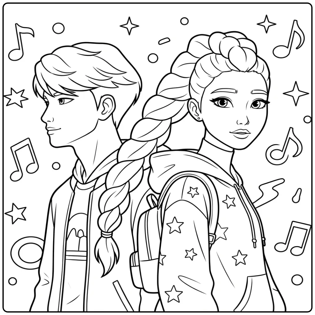 Download This KPop Demon Hunters Rumi coloring page