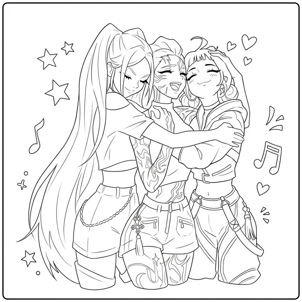 Download This KPop Demon Hunters for You Collection coloring page
