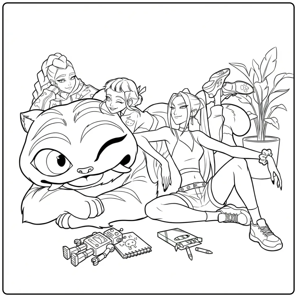Download This KPop Demon Hunters coloring page