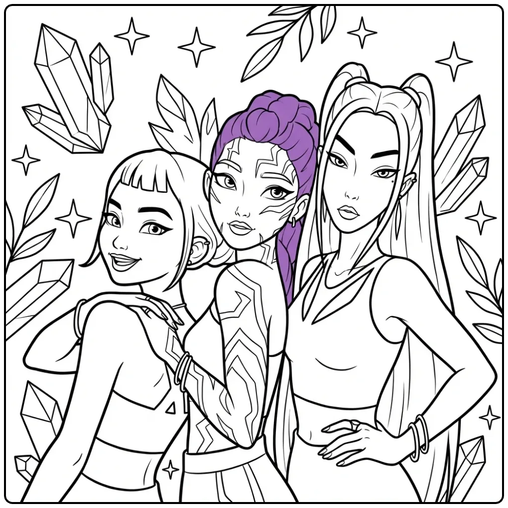Download This KPop Demon Hunters for Fans coloring page