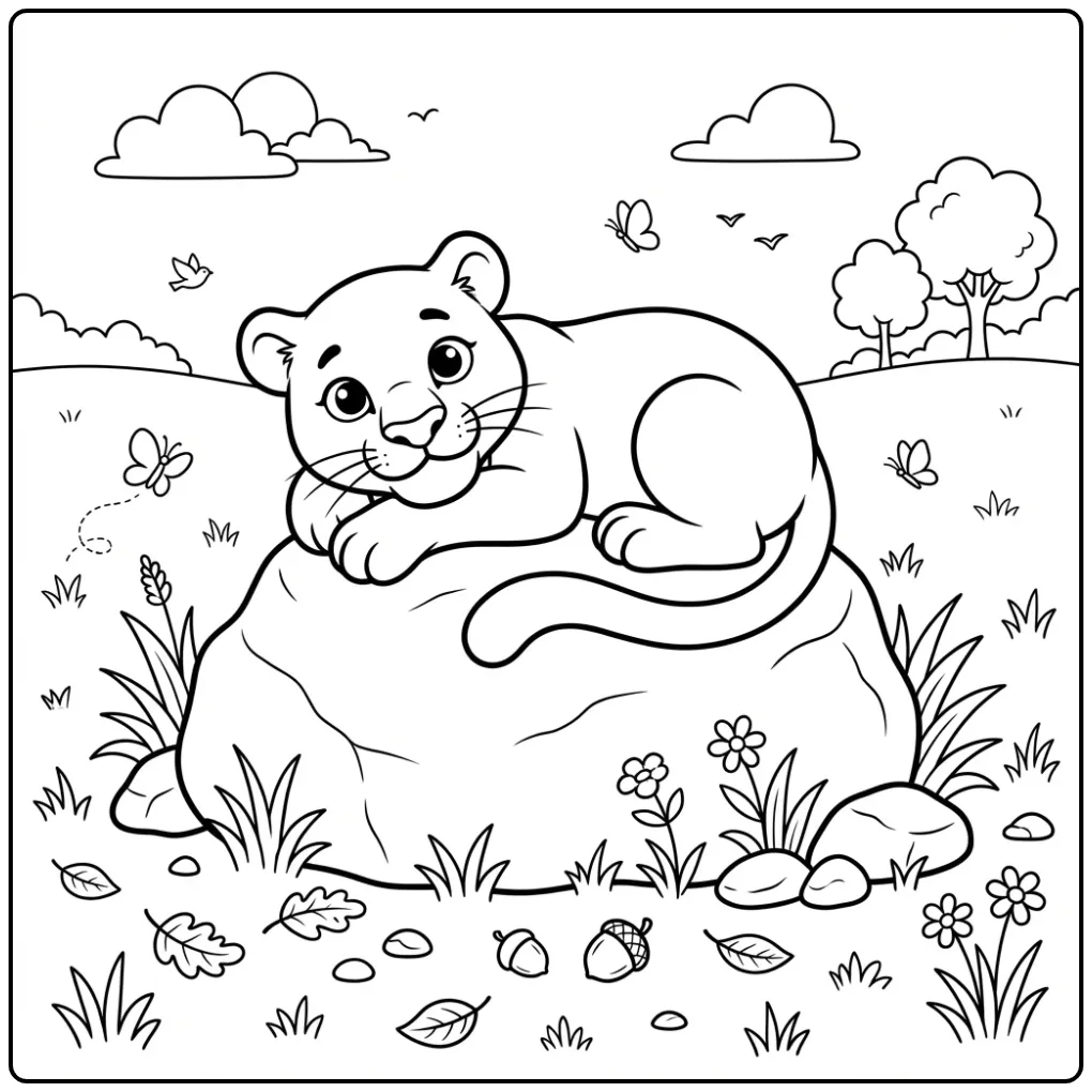 Easy Panther coloring page