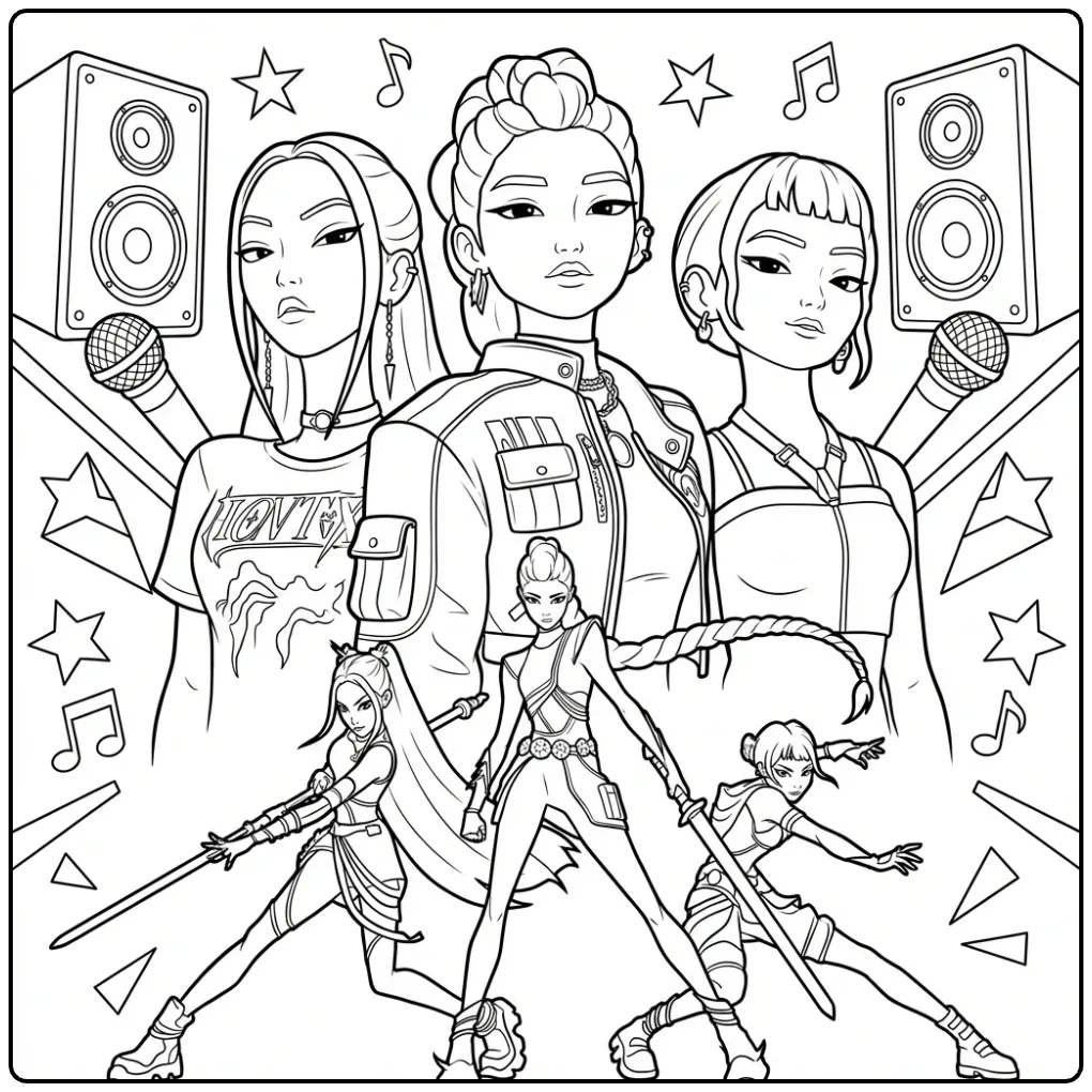 Download This Unique KPop Demon Hunters Now coloring page