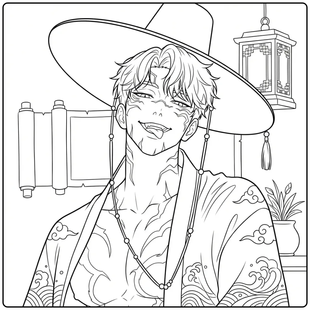 Jinu KPop Demon Hunters coloring page