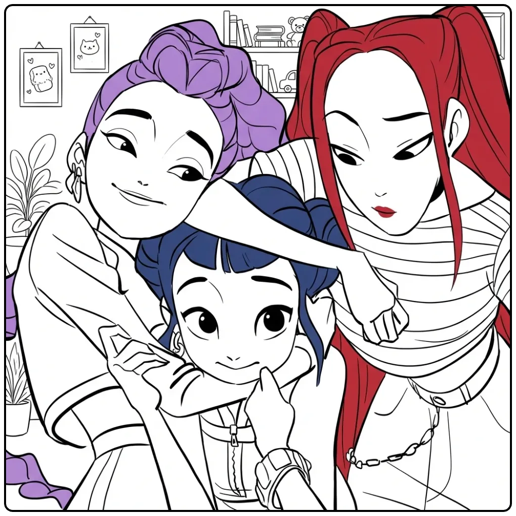 Cool KPop Demon Hunters coloring page