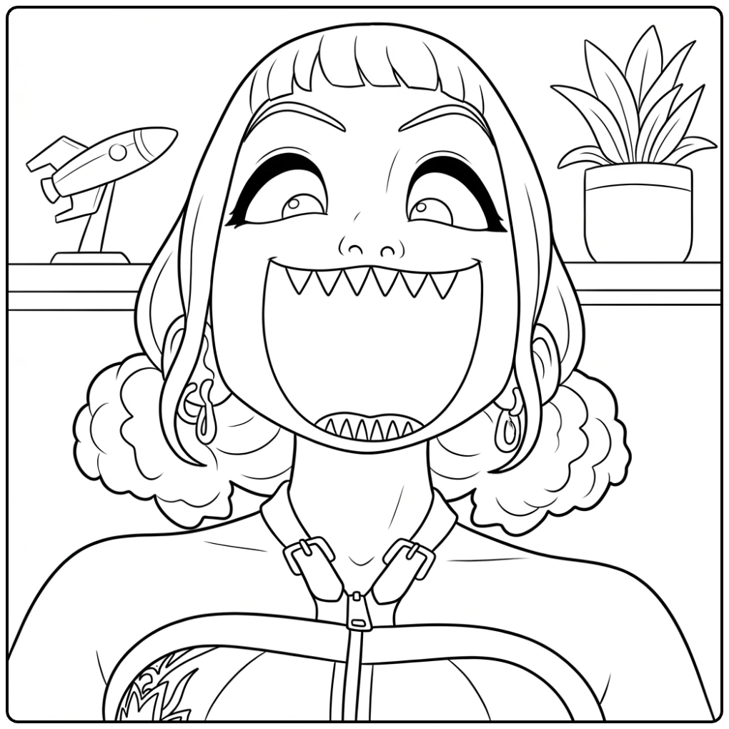 Funny KPop Demon Hunters Zoey coloring page