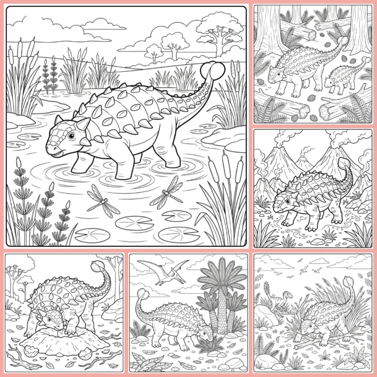 Ankylosaurus coloring page collection cover