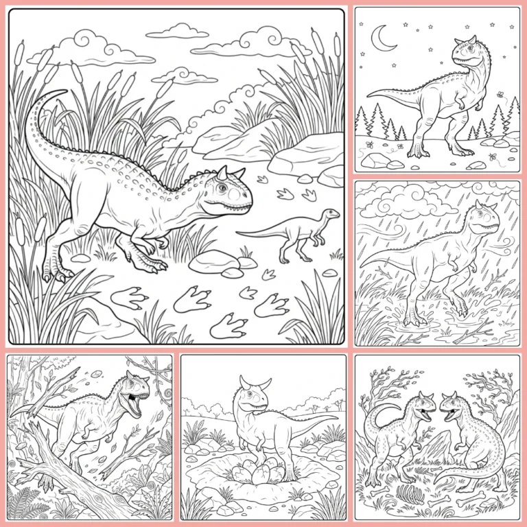 Carnotaurus coloring page collection cover
