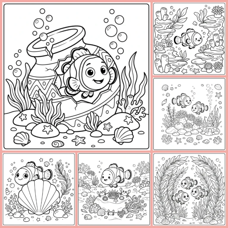 Clownfish coloring page collection cover