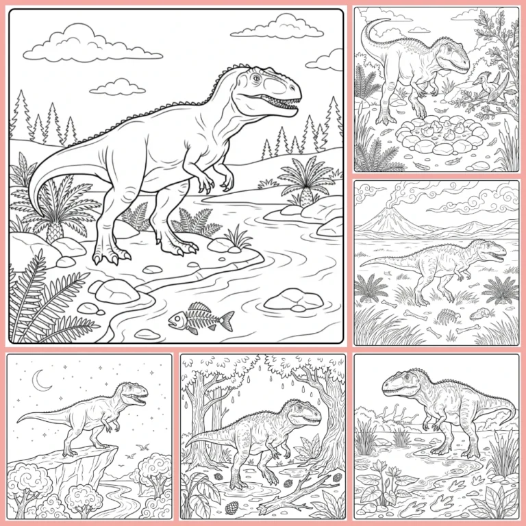 Giganotosaurus coloring page collection cover