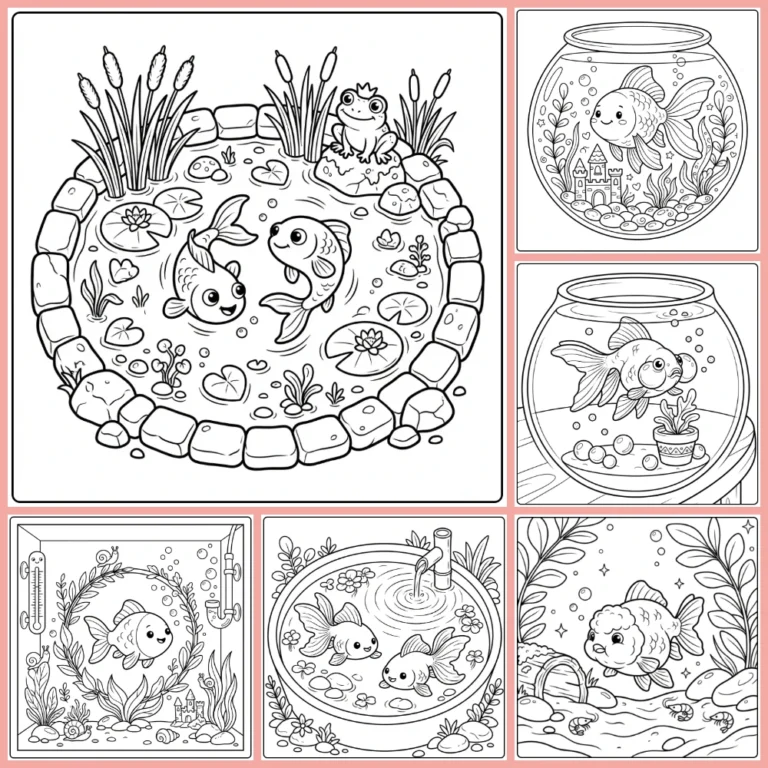 Goldfish coloring page collection cover
