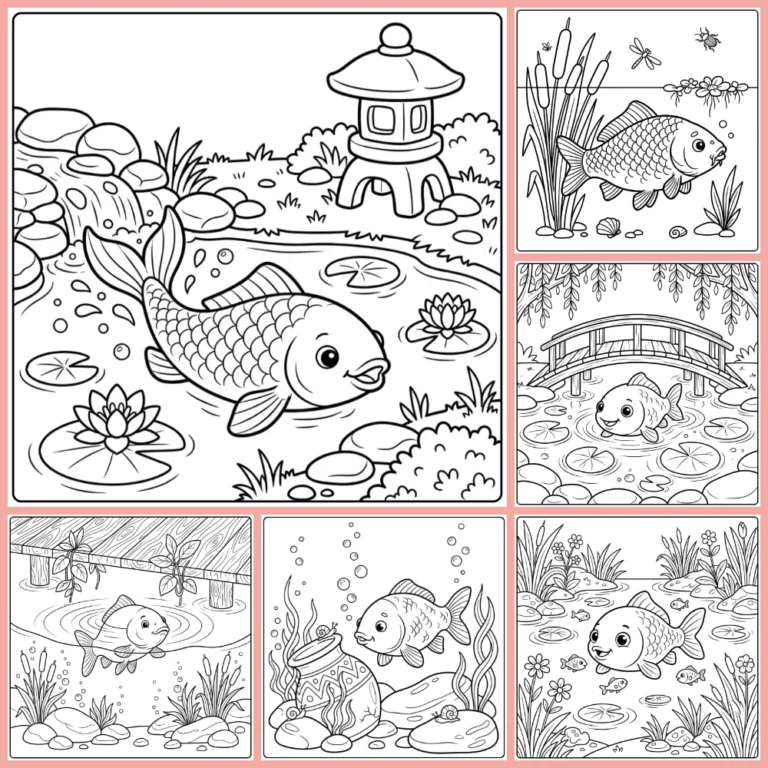 Carp coloring page collection cover
