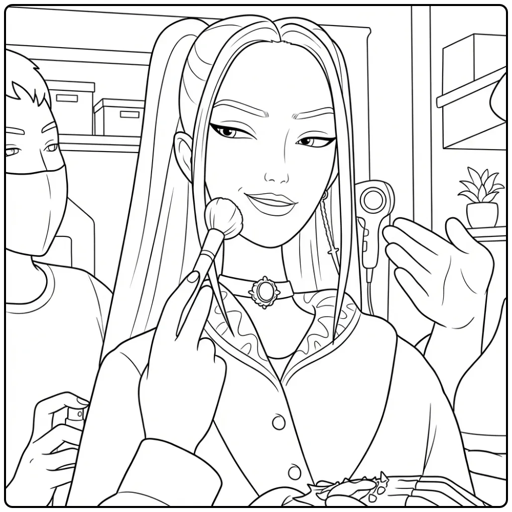 KPop Demon Hunters Mira Backstage coloring page