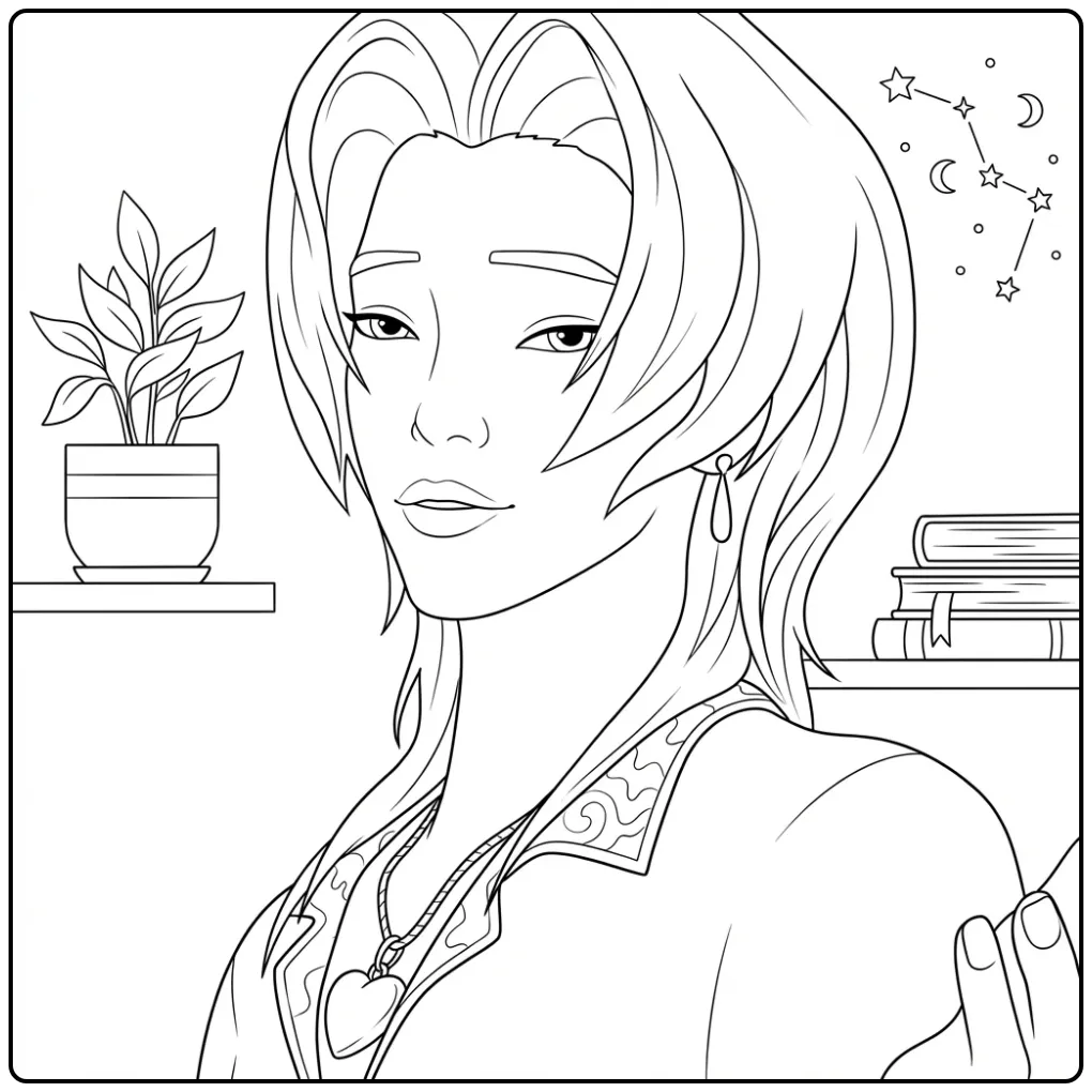 KPop Demon Hunters Romance coloring page