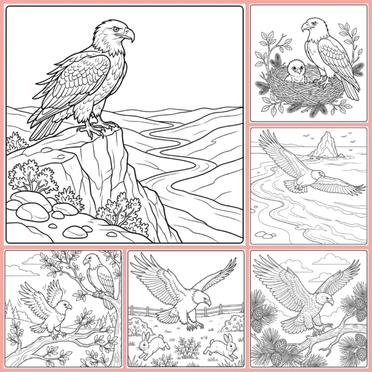 Eagle coloring page collection cover