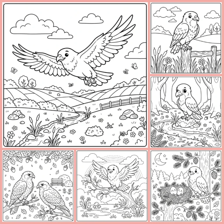 Buzzard coloring page collection cover