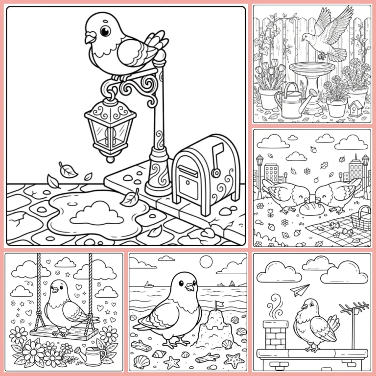 Dove coloring page collection cover