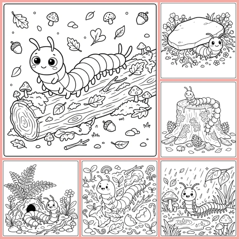 Centipede coloring page collection cover
