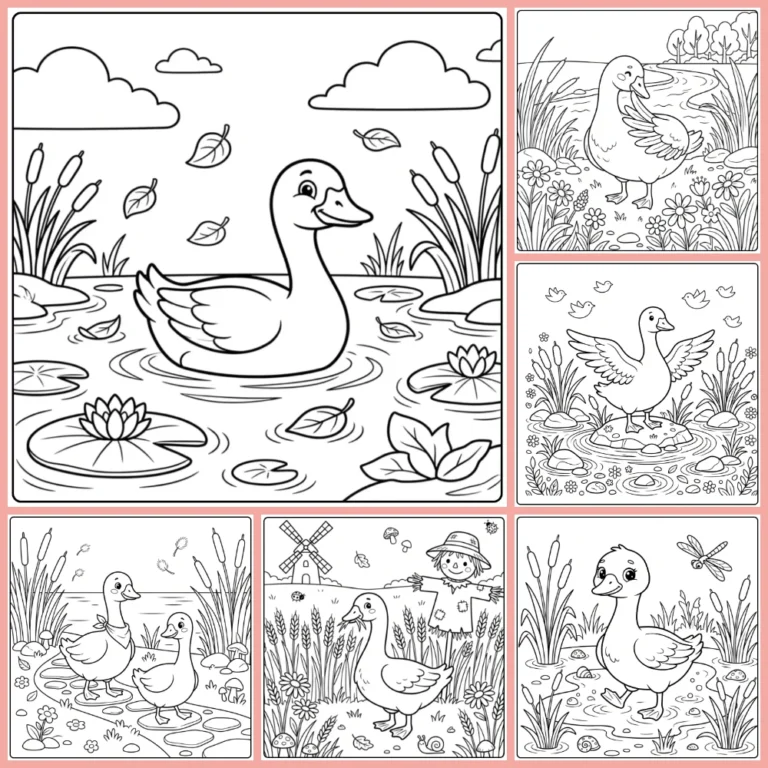 Goose coloring page collection cover