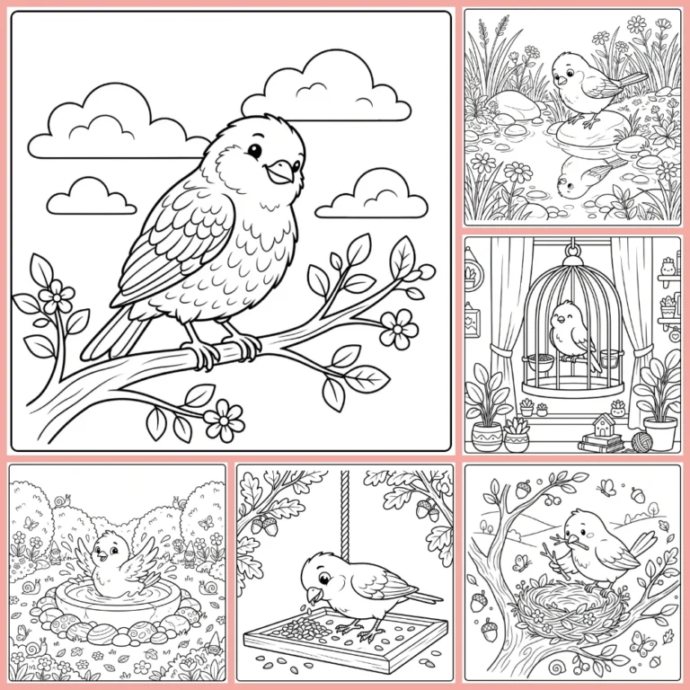 Canary coloring page collection cover