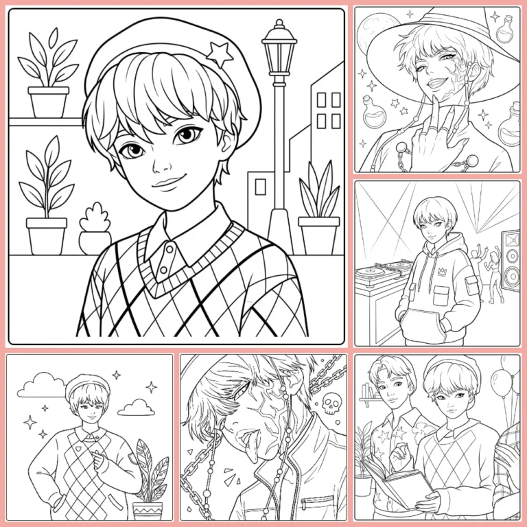 KPop Demon Hunters Baby Saja coloring page collection cover