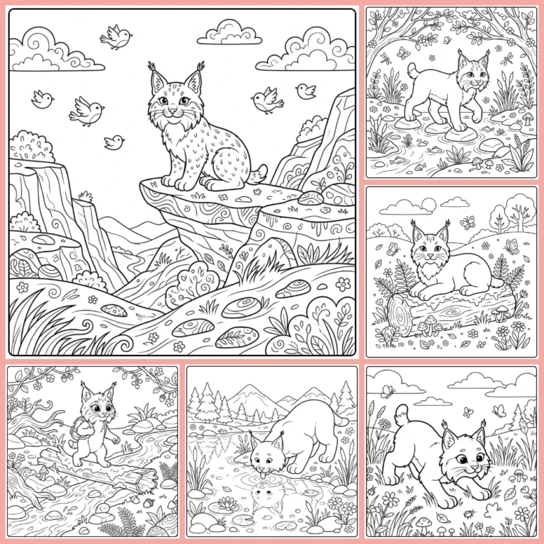 Lynx coloring page collection cover