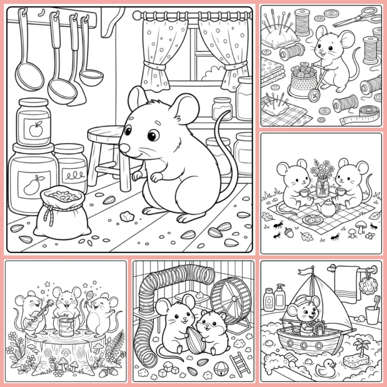 Mouse coloring page collection cover