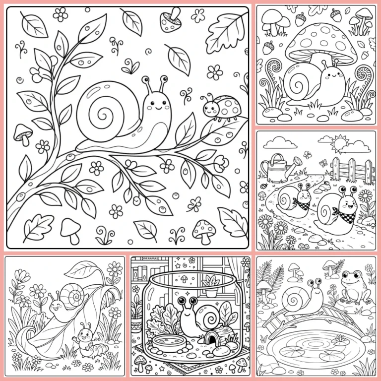 Snail coloring page collection cover