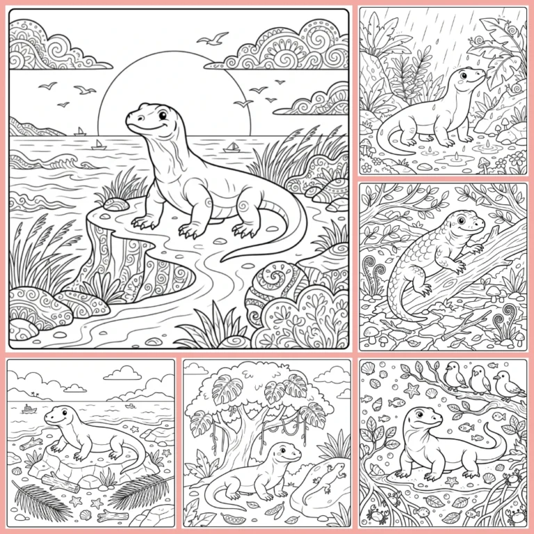 Komodo Dragon coloring page collection cover