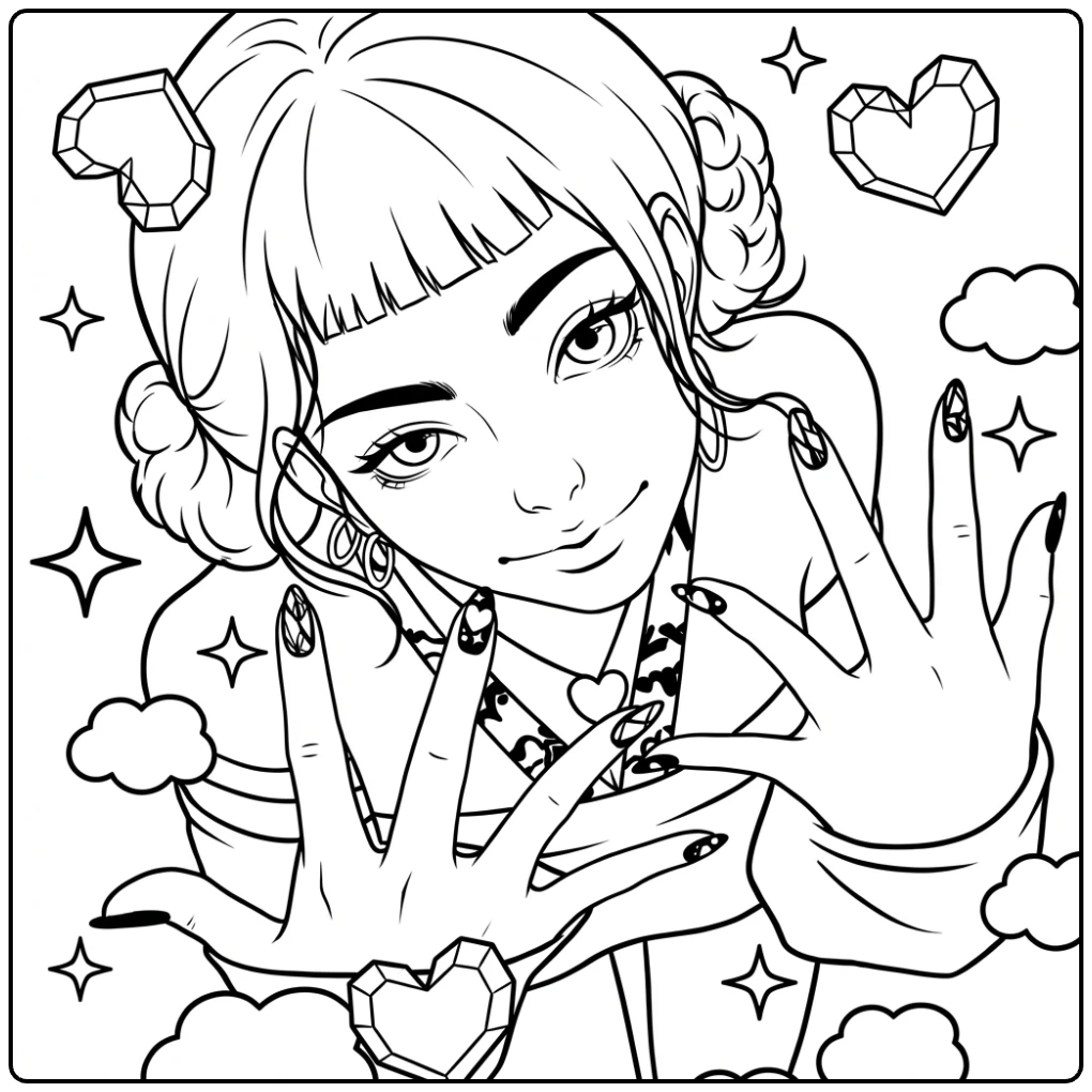 KPop Demon Hunters Zoey coloring page