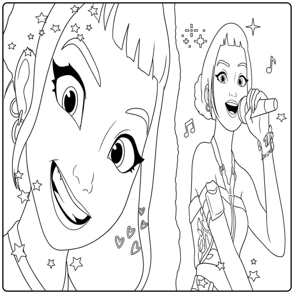 KPop Demon Hunters Zoey 1 coloring page