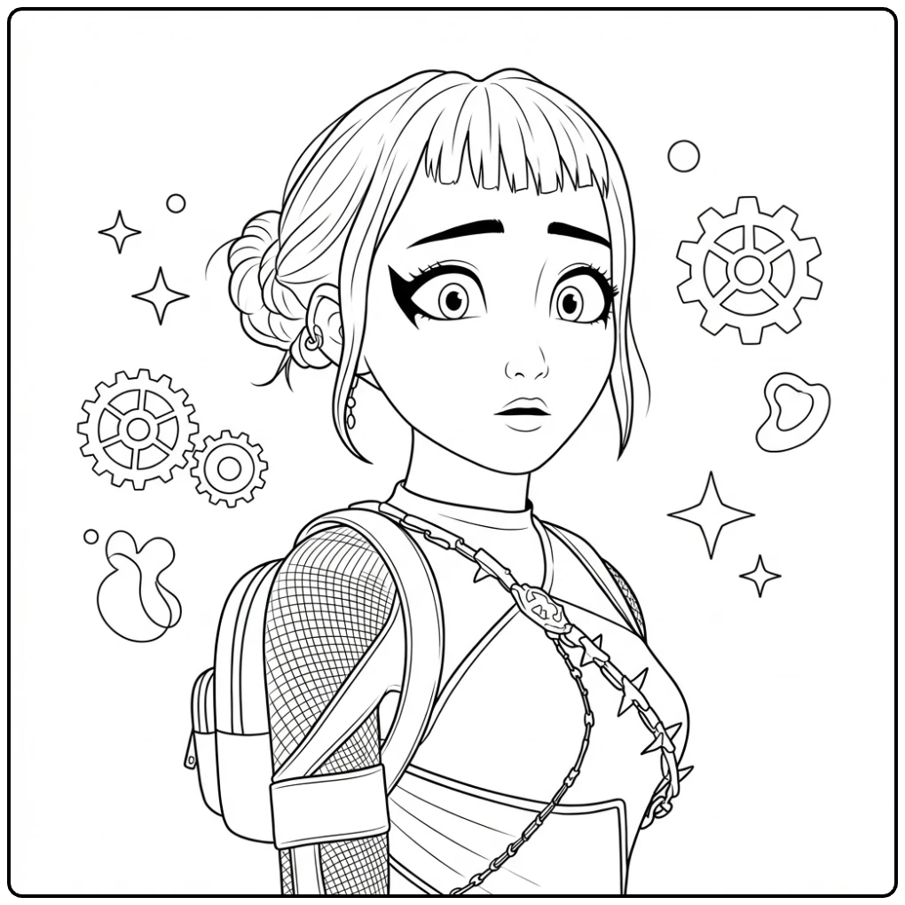 KPop Demon Hunters Zoey 3 coloring page