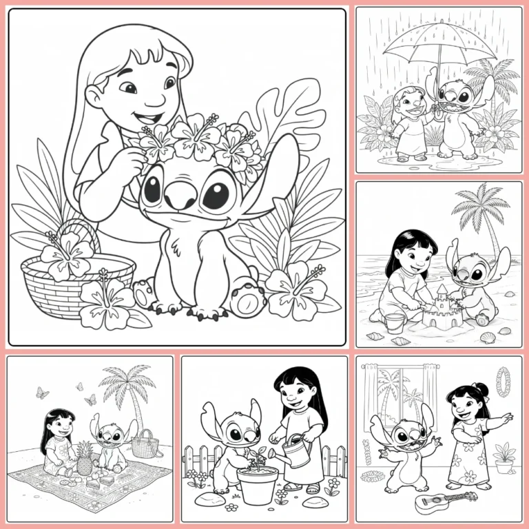 Lilo and Stitch coloring page collection cover