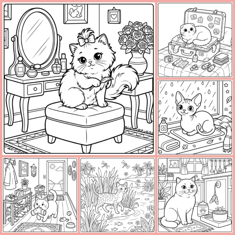 Kitty coloring page collection cover