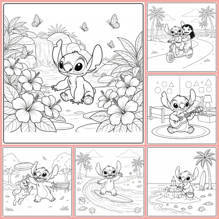 Stitch coloring page collection cover