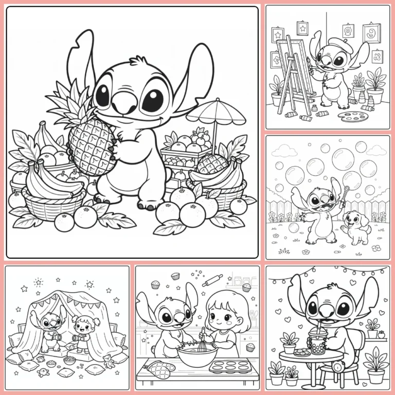 Cute Stitch coloring page collection cover