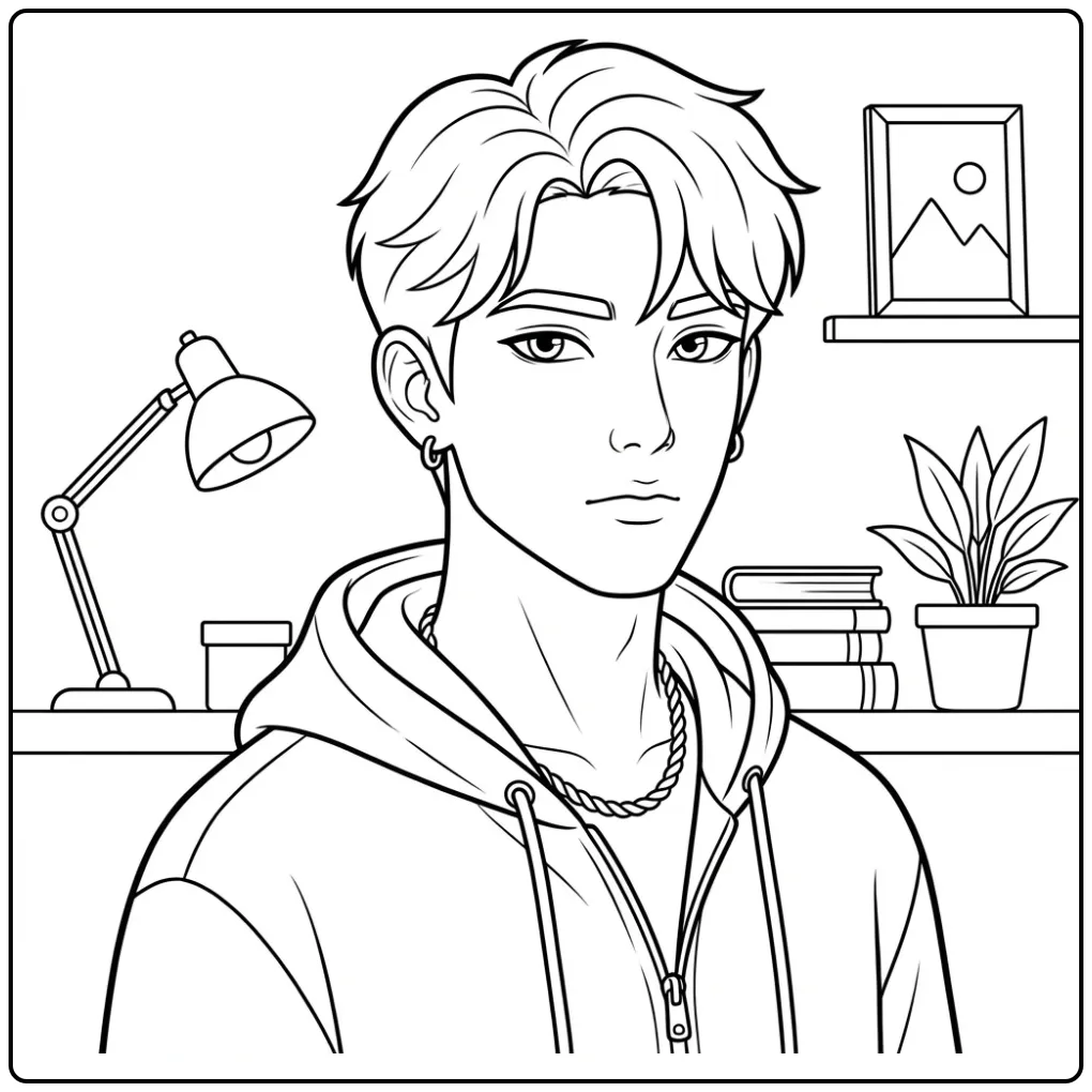 Jinu KPop Demon Hunters Color the Star coloring page