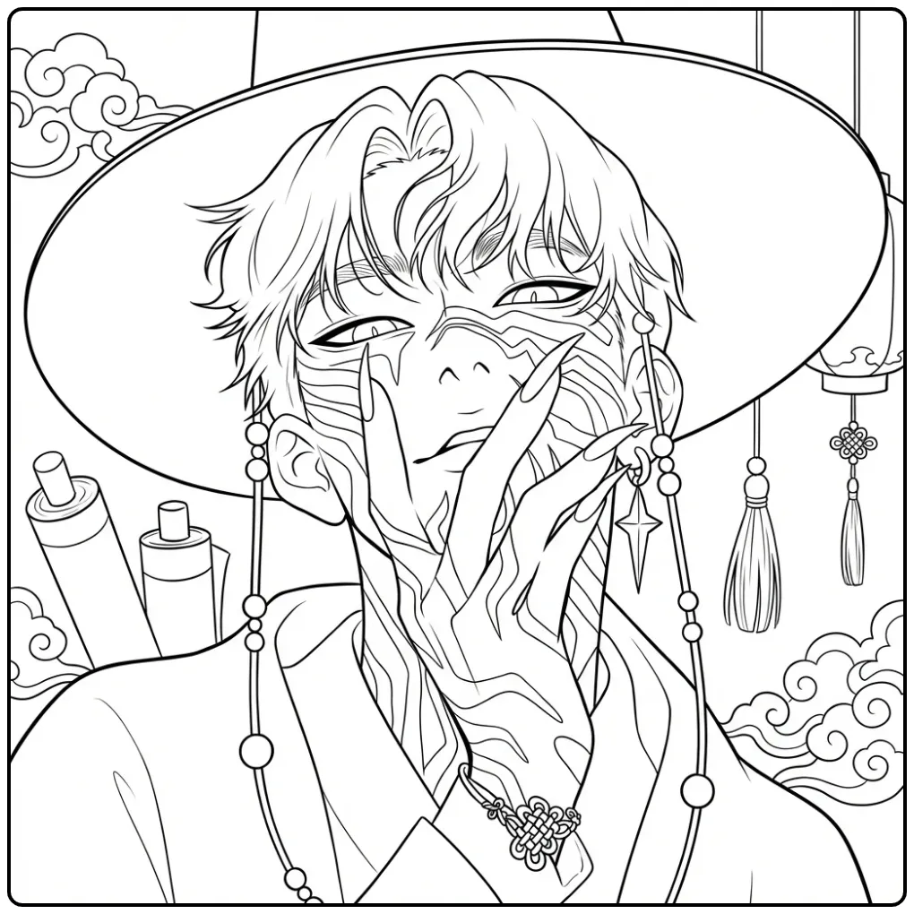 Jinu KPop Demon Hunters Demonic Idol coloring page