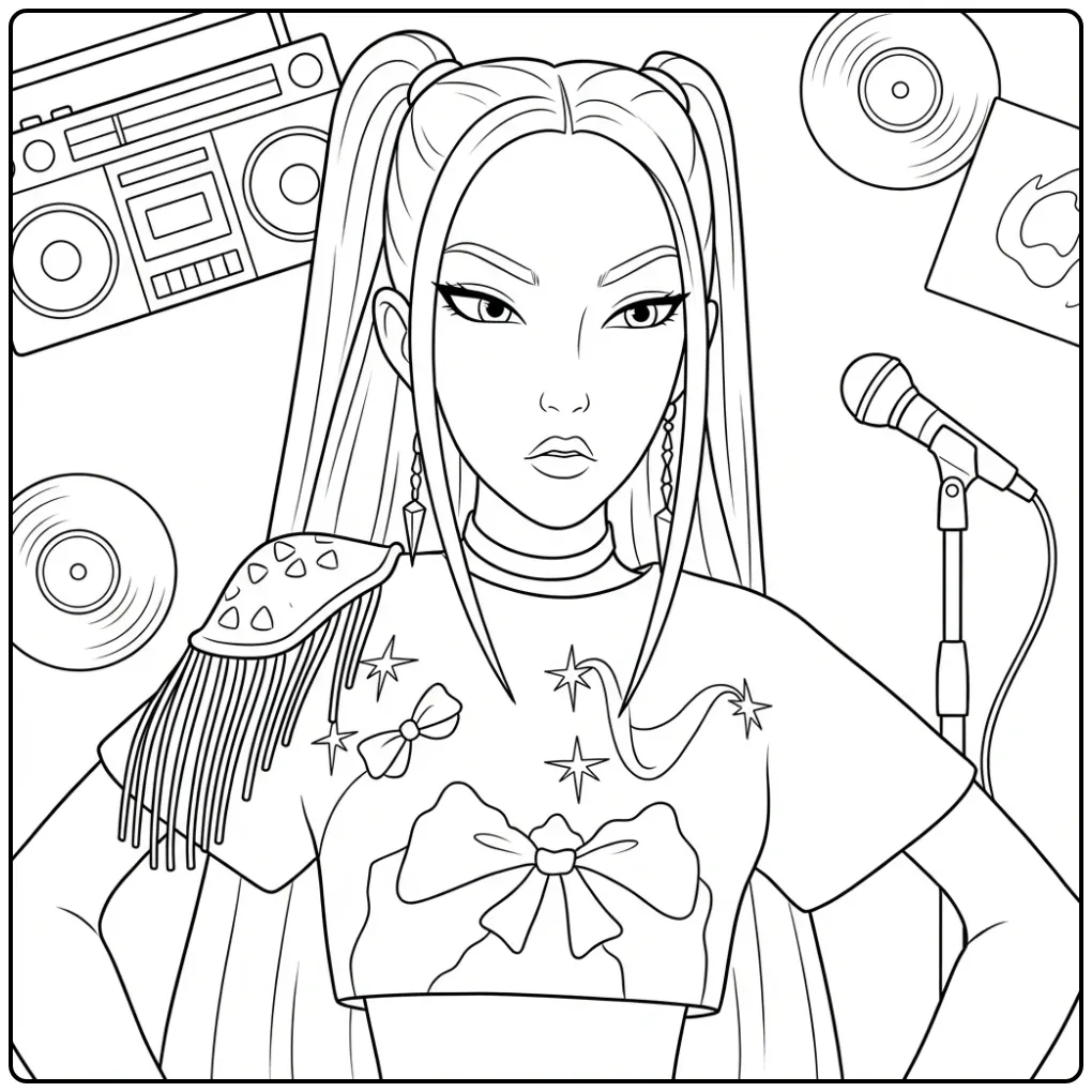 KPop KPop Demon Hunters Mira Singer coloring page