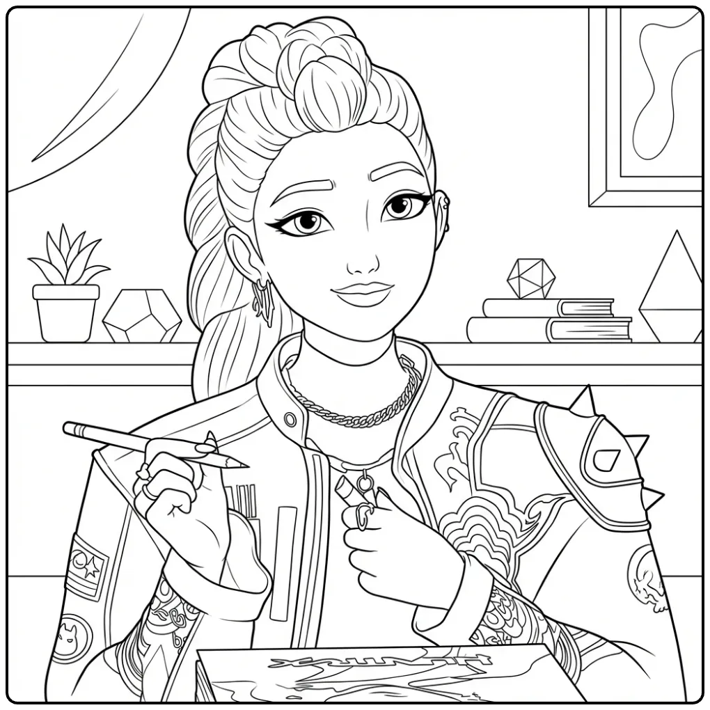 Color This KPop Demon Hunters Rumi coloring page