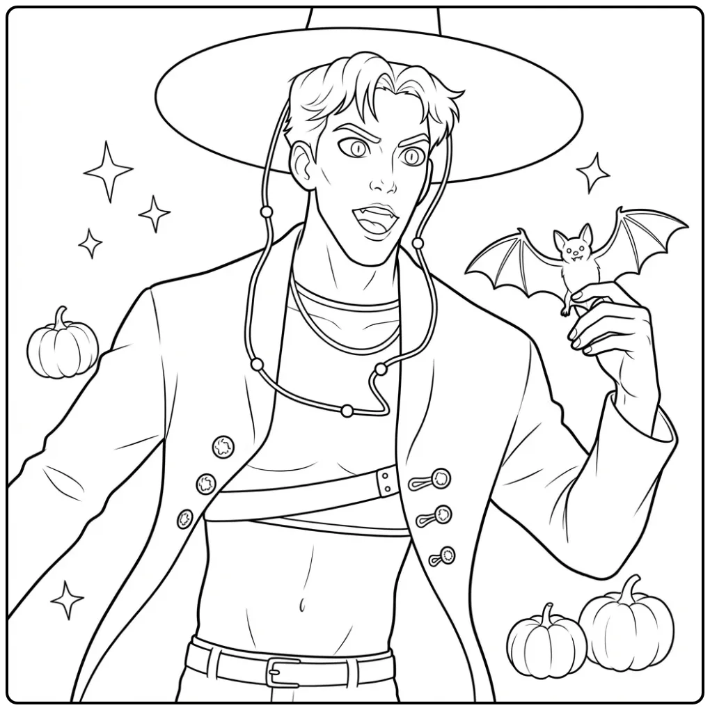 Color This KPop Demon Hunters Abby Saja for Halloween coloring page
