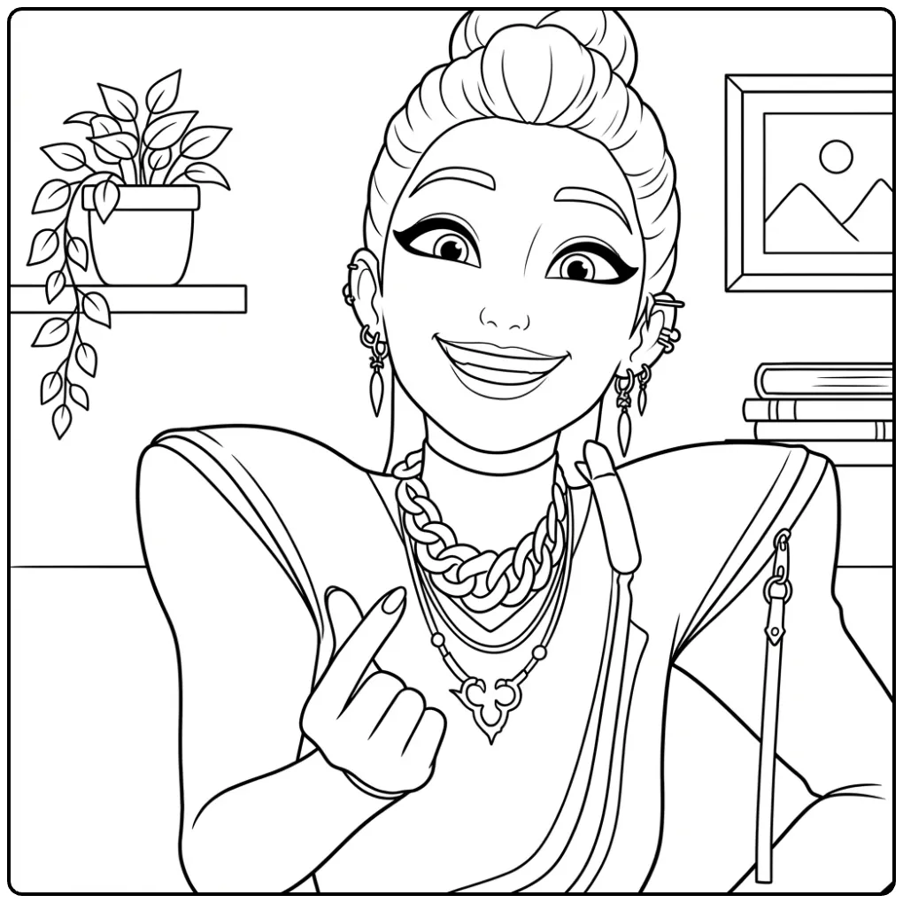 Color with Rumi KPop Demon Hunters coloring page