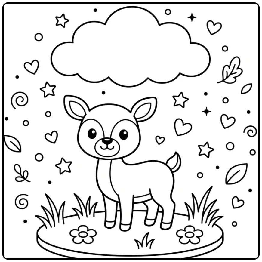 Easy Deer coloring page