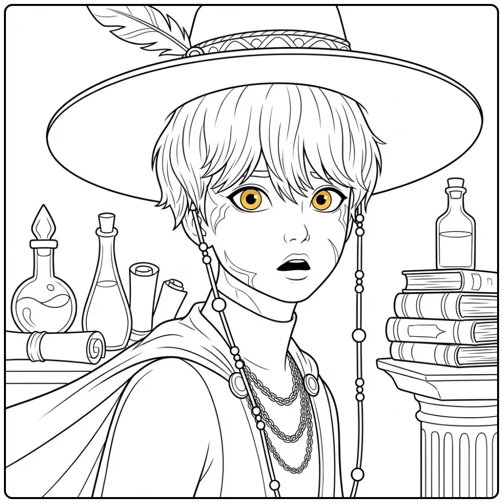 KPop Demon Hunters Baby Saja Coloring Book Page coloring page