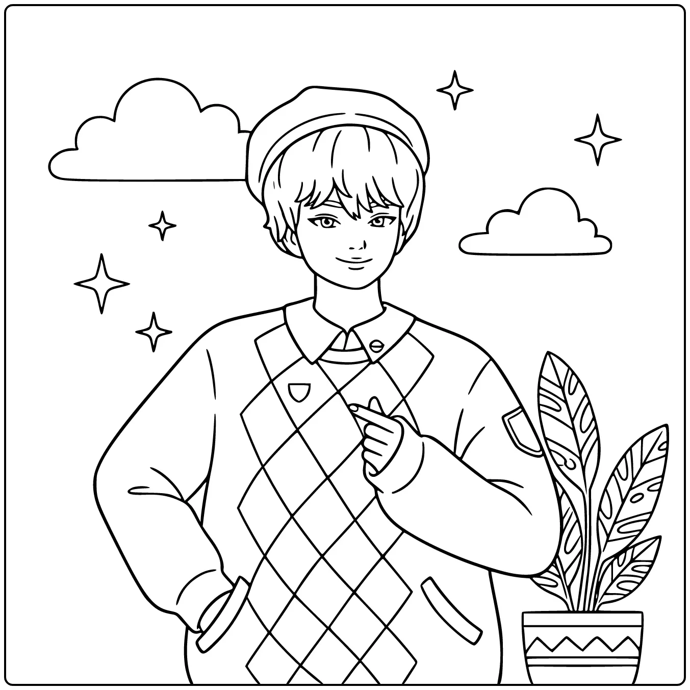 Cute KPop Demon Hunters Baby Saja Idol coloring page